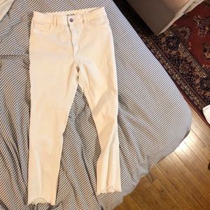 DL1961 High Rise Fray Hem Skinny Jeans